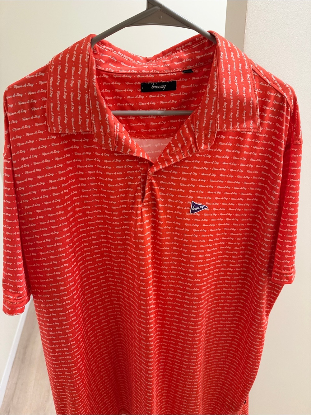 Men’s Orange/Purple Breezy Golf Have A Day Golf Shirt